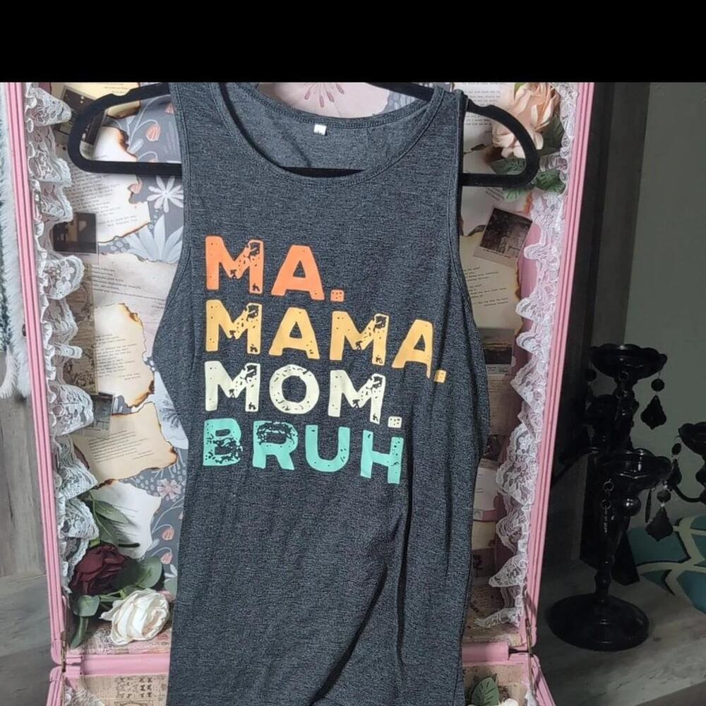 Graphic mom tank top